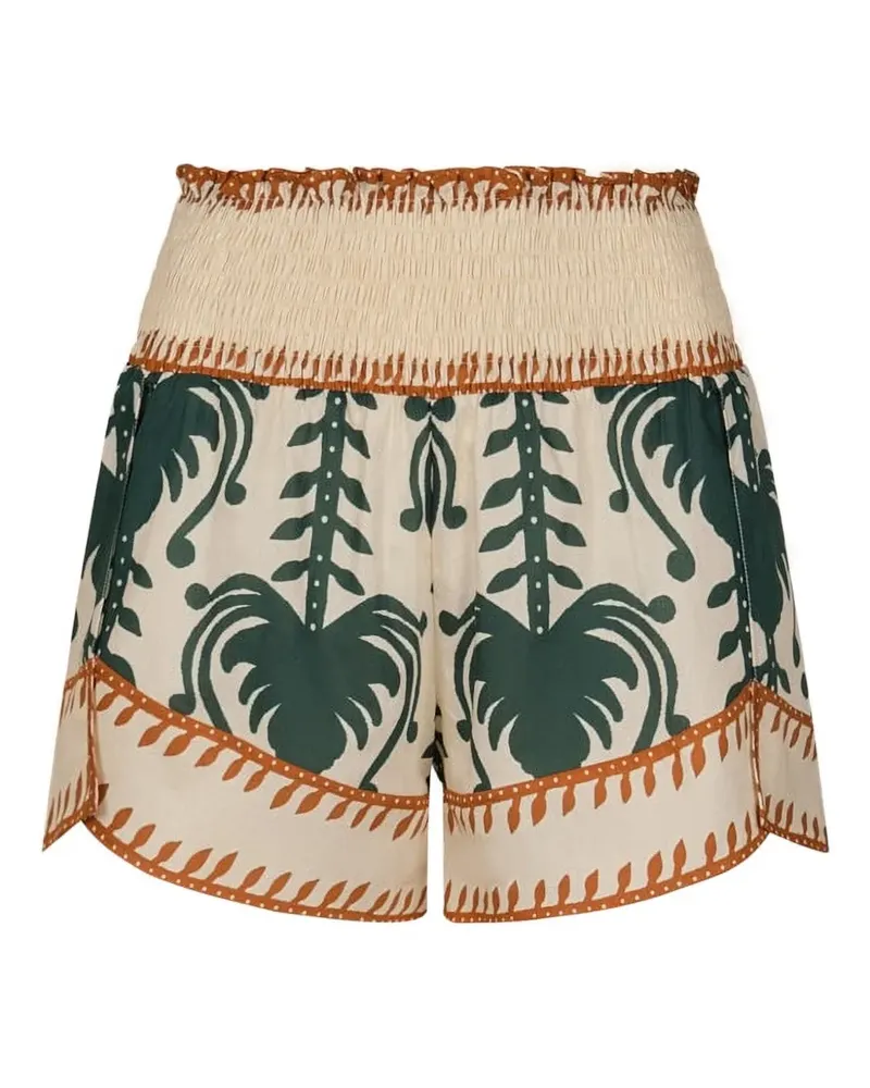 Johanna Ortiz Gesmokte Linka Shorts mit Print - Nude Nude