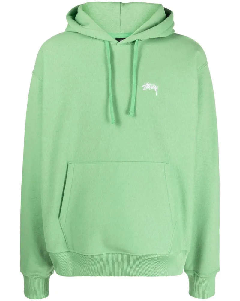 Stüssy Hoodie mit Logo-Stickerei Grün