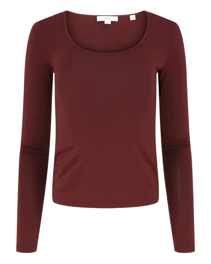 Vince Langarmshirt mit U-Ausschnitt - Rot Rot