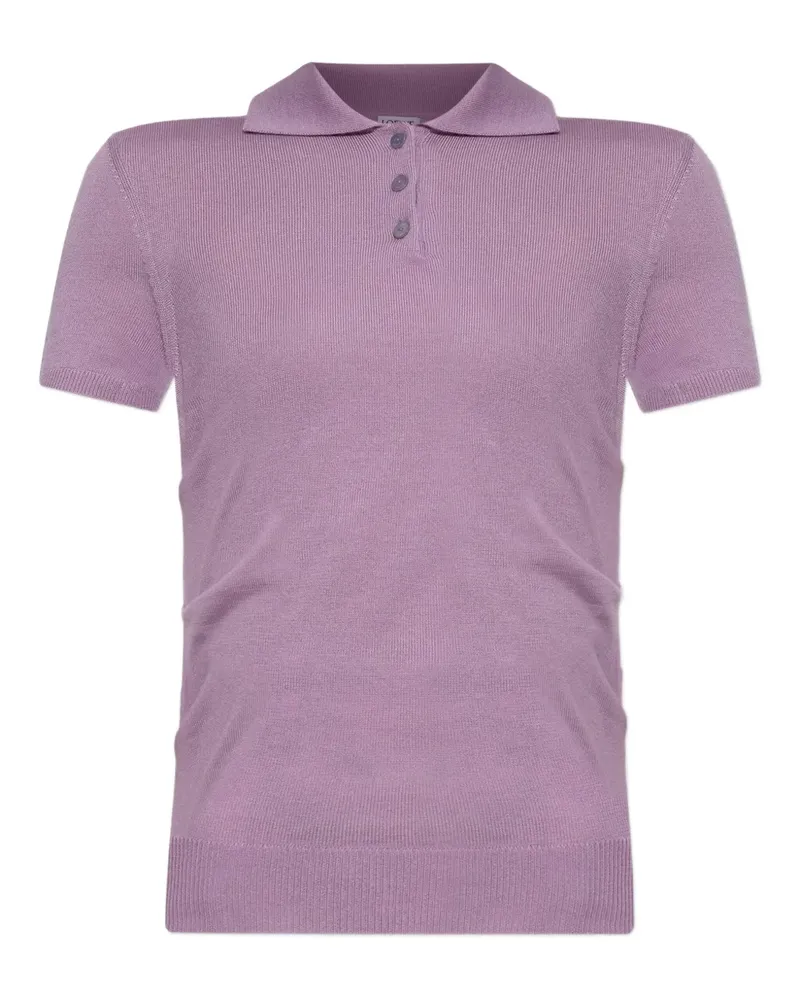 Loewe Fein geripptes Poloshirt - Violett Violett