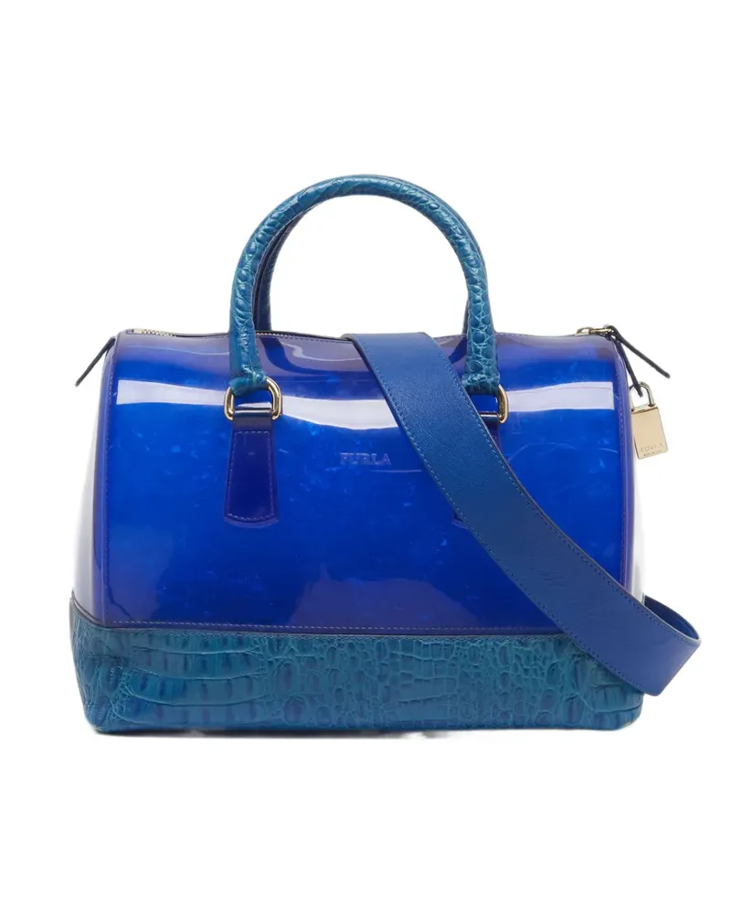 Furla Candy croc-embossed tote bag - Blau Blau