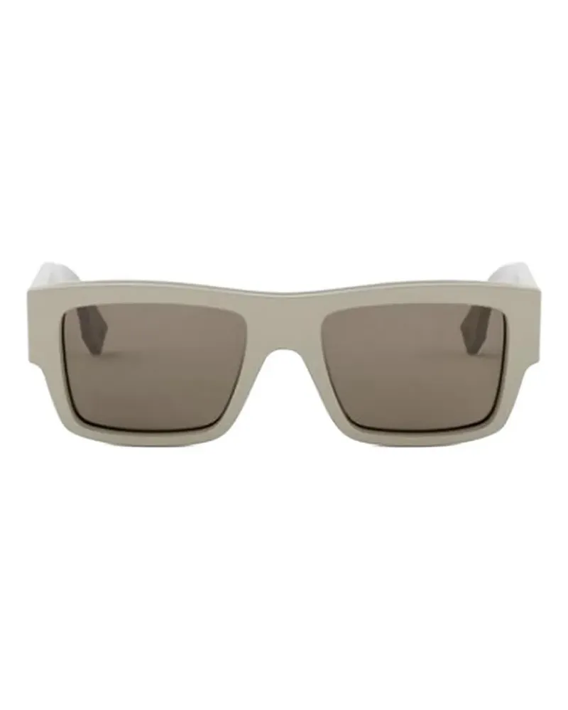 Fendi Signature rectangle-frame sunglasses - Nude Nude