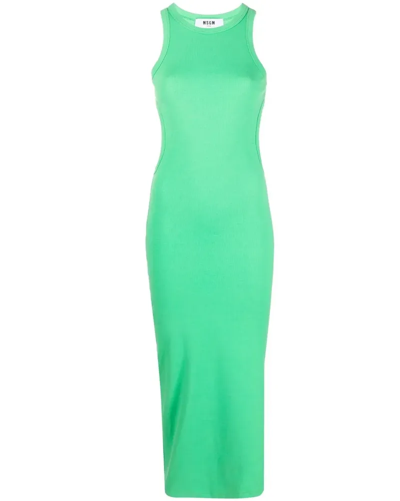 MSGM Geripptes Strickkleid - Grün Grün