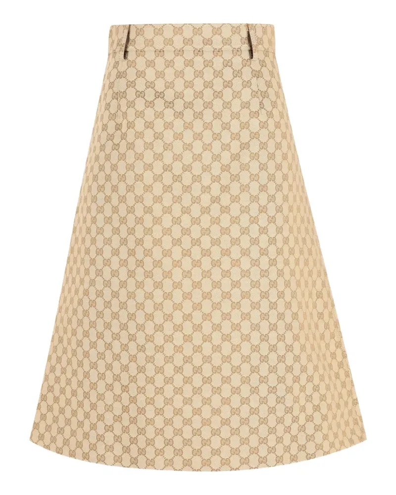 Gucci Midirock mit Gürtelschlaufen - Nude Nude
