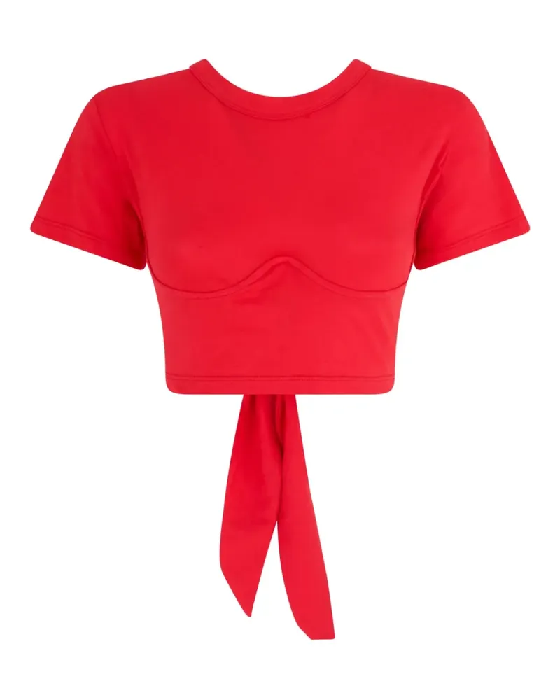ATTICO T-Shirt mit Cut-Out - Rot Rot