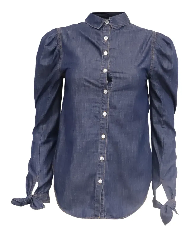 Veronica Beard Jeanshemd mit Puffärmeln - Blau Blau