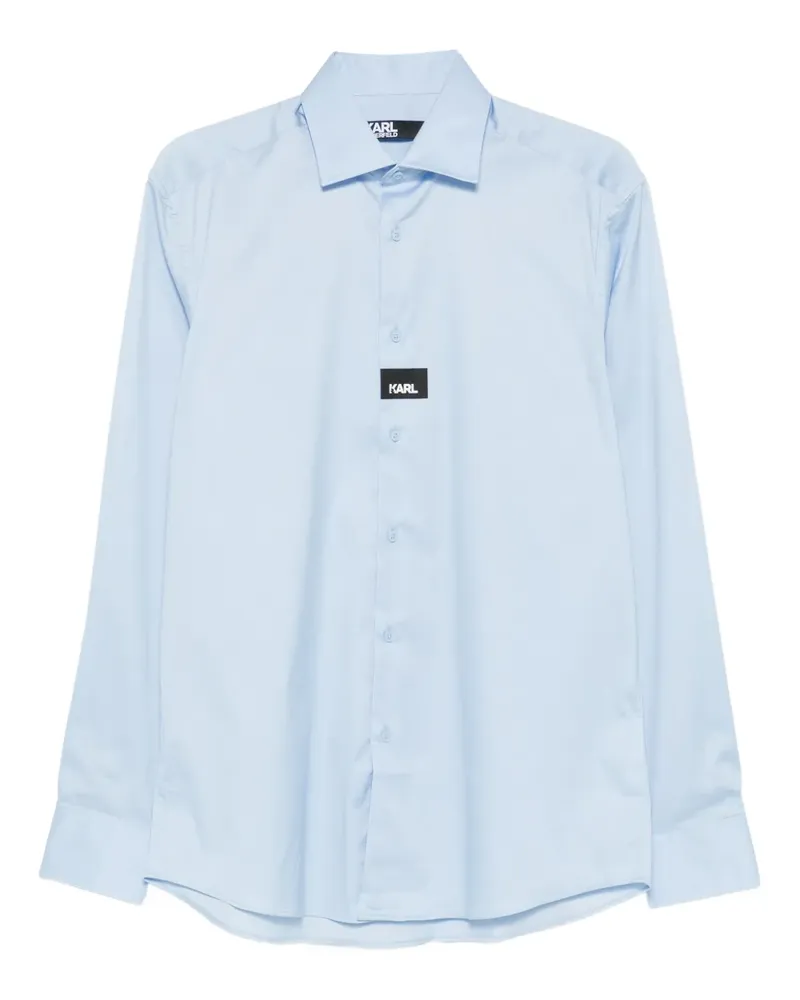 Karl Lagerfeld Hemd mit Logo-Print - Blau Blau