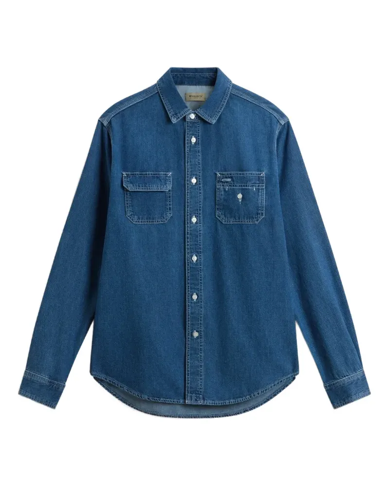 Woolrich Jeanshemd mit Klappentasche - Blau Blau