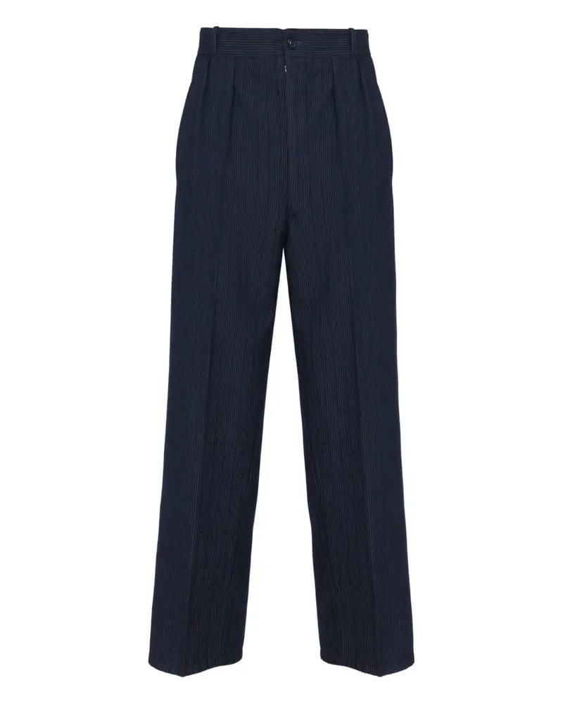 Maison Margiela Plissierte Hose mit Nadelstreifen - Schwarz Schwarz
