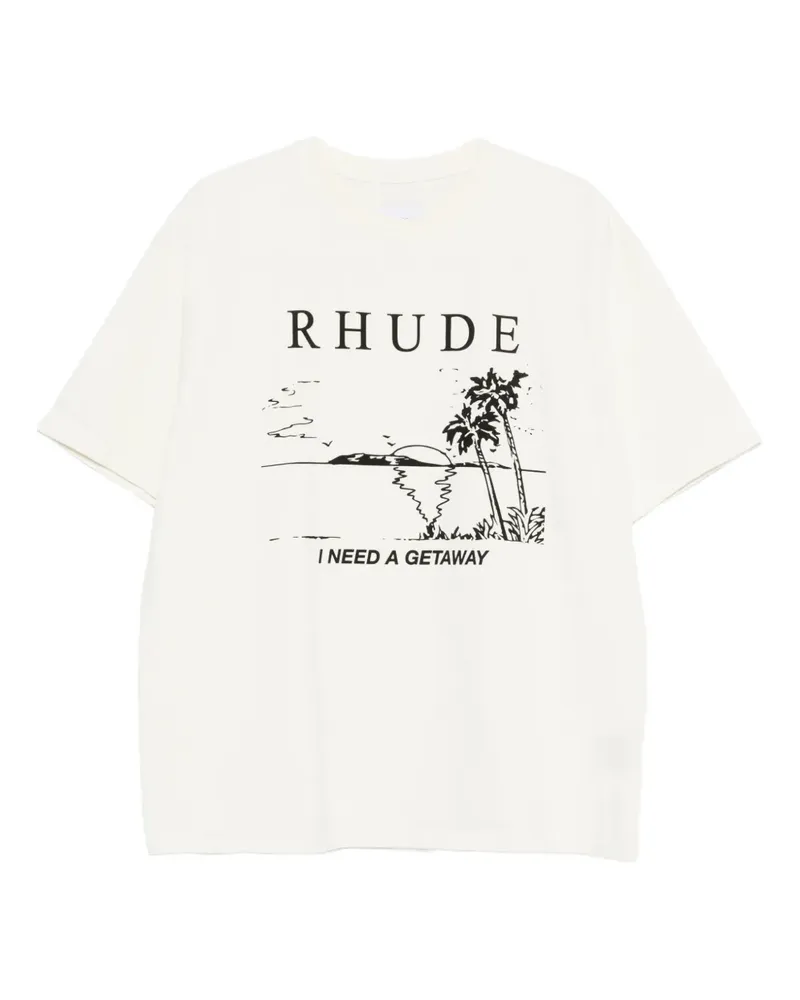 RHUDE T-Shirt mit grafischem Print - Nude Nude