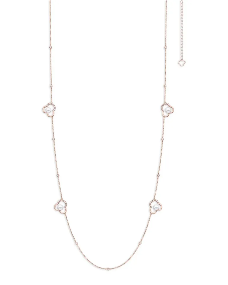 TASAKI 18kt Chants Rotgoldhalskette mit Akoya-Perlen und Diamanten Gold