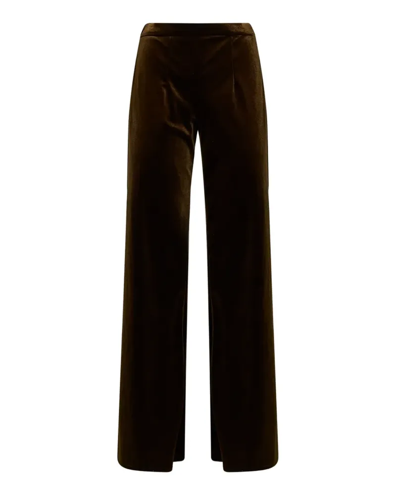 Blanca velvet-effect flared trousers - Braun Braun