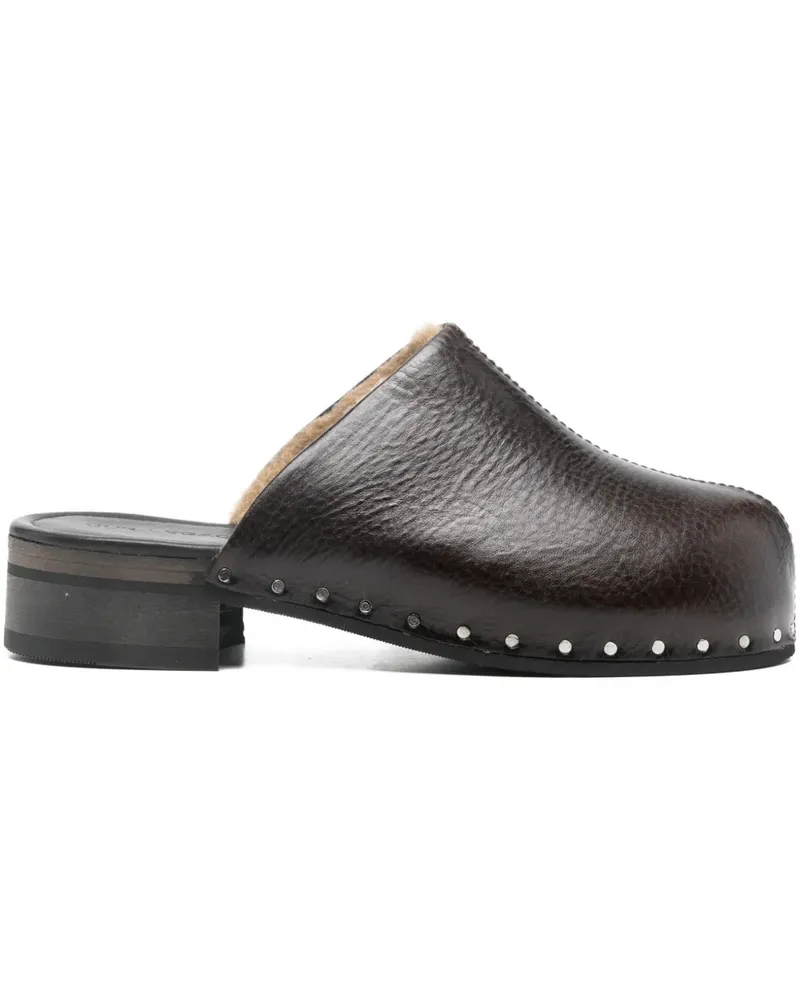 Our Legacy Naoto hand-cut metal-stitch mules - Braun Braun