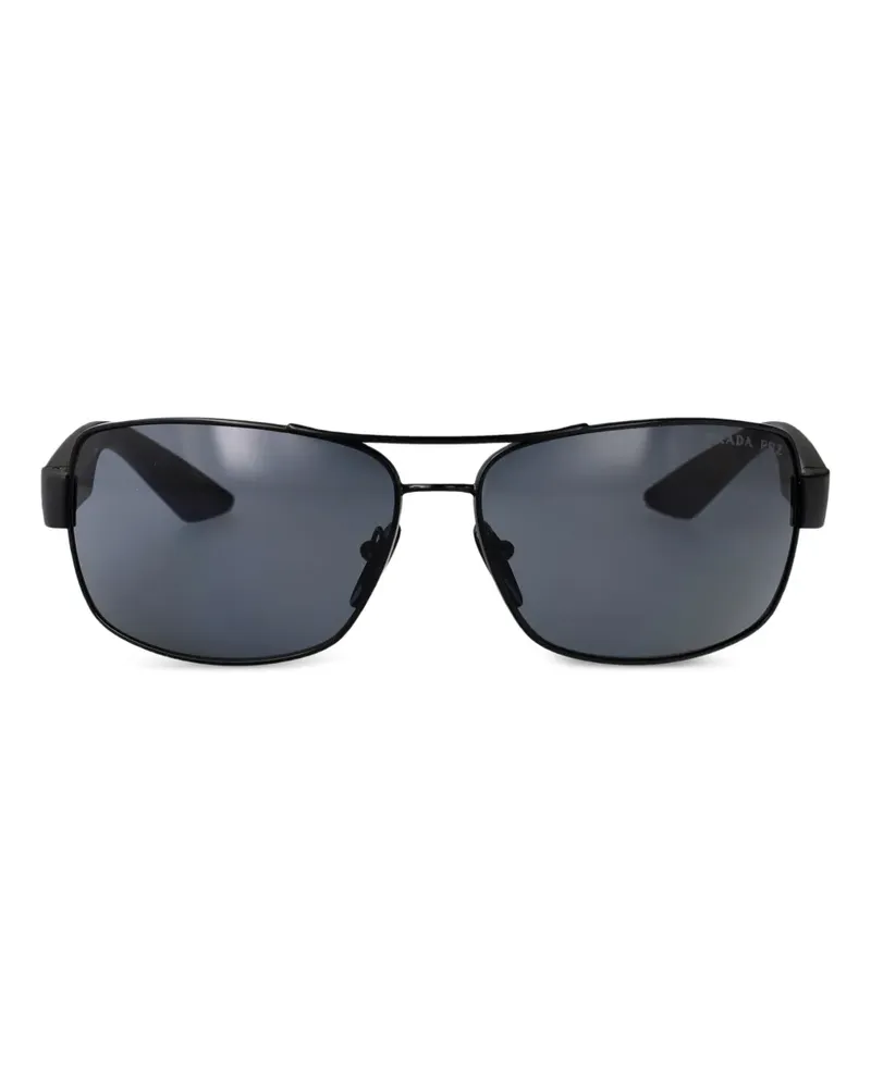 Prada Eckige Sonnenbrille - Schwarz Schwarz