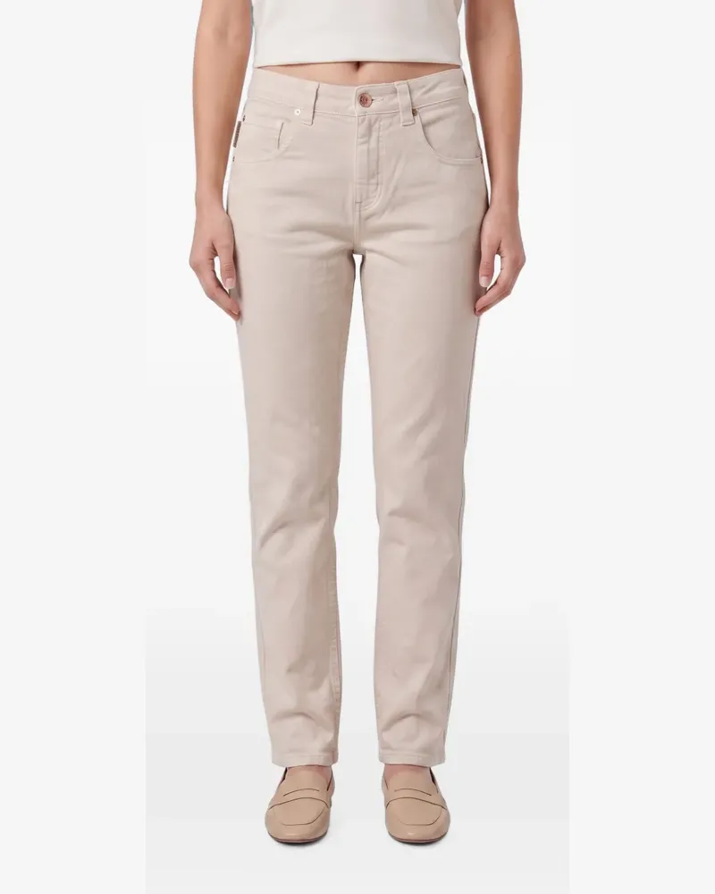 Brunello Cucinelli Jeans mit Monili-Kette - Nude Nude
