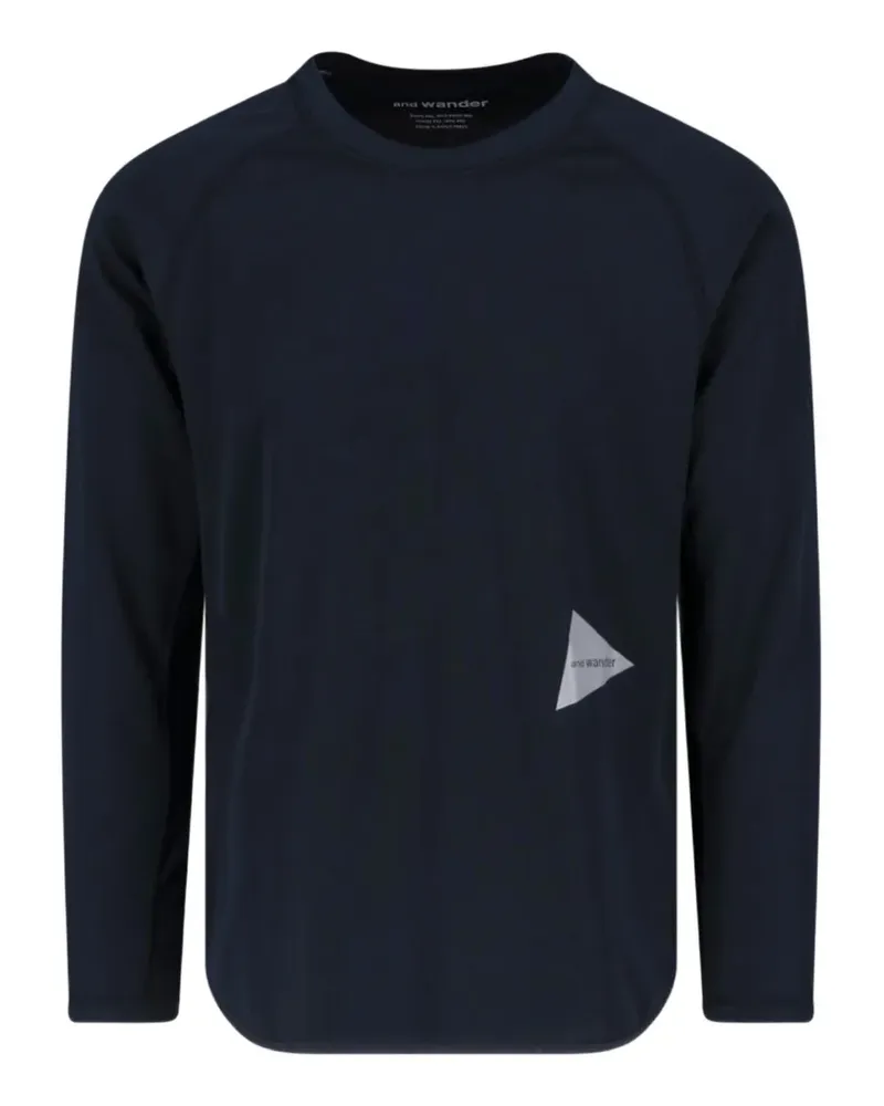 and wander logo-print raglan-sleeve T-shirt - Schwarz Schwarz