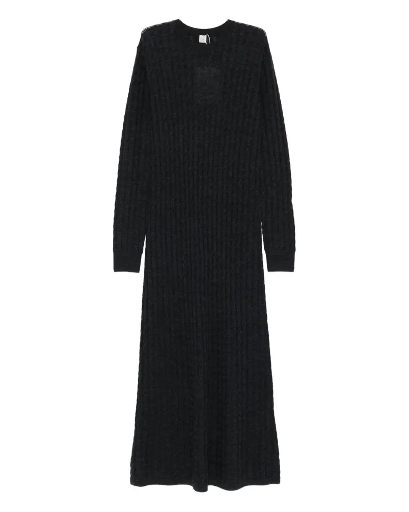 Totême Maxikleid mit Zopfmuster - Grau Grau