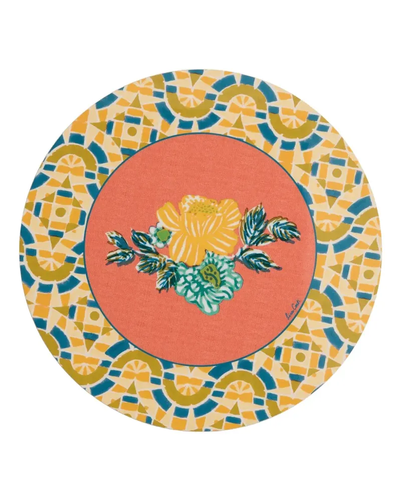 Lisa Corti Tischset mit Blumen-Print (2er-Set) - Gelb Gelb