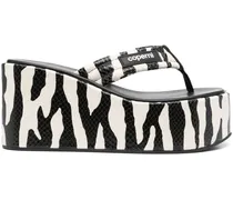 Wedge-Sandalen mit Zebra-Print
