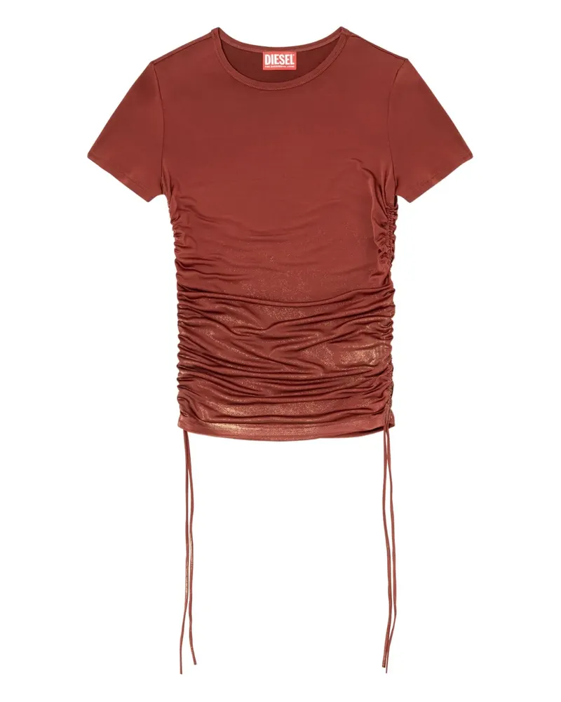 Diesel T-Rey T-Shirt mit Kordelzug - Braun Braun