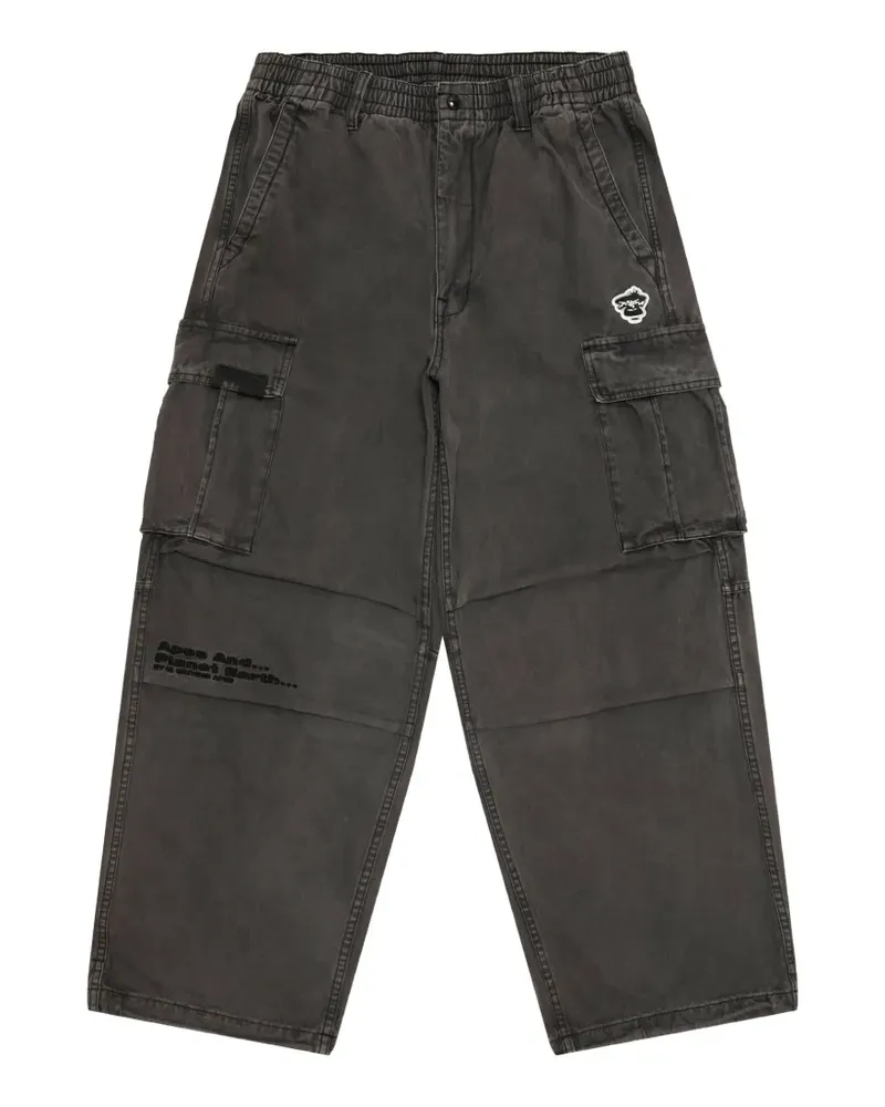 BAPE Cargohose mit Logo-Patch - Schwarz Schwarz