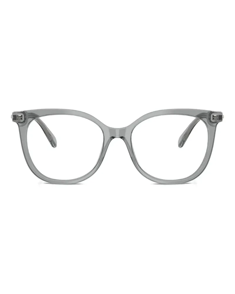 Swarovski Eckige Brille mit Kristallen - Grau Grau