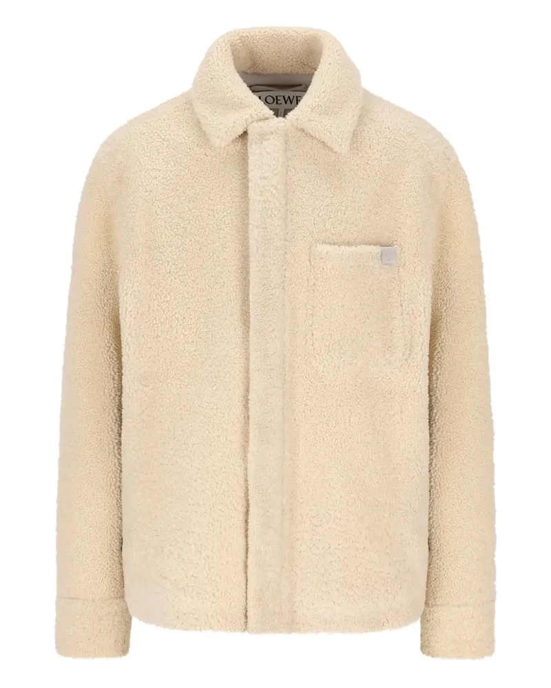 Loewe Shearling-Jacke mit Knöpfen - Nude Nude