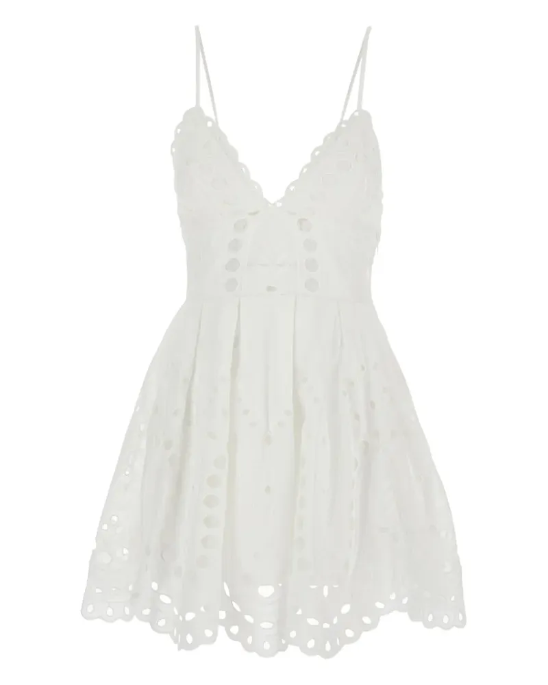 Charo Ruiz Nix scallop-trim eyelet dress - Weiß Weiß