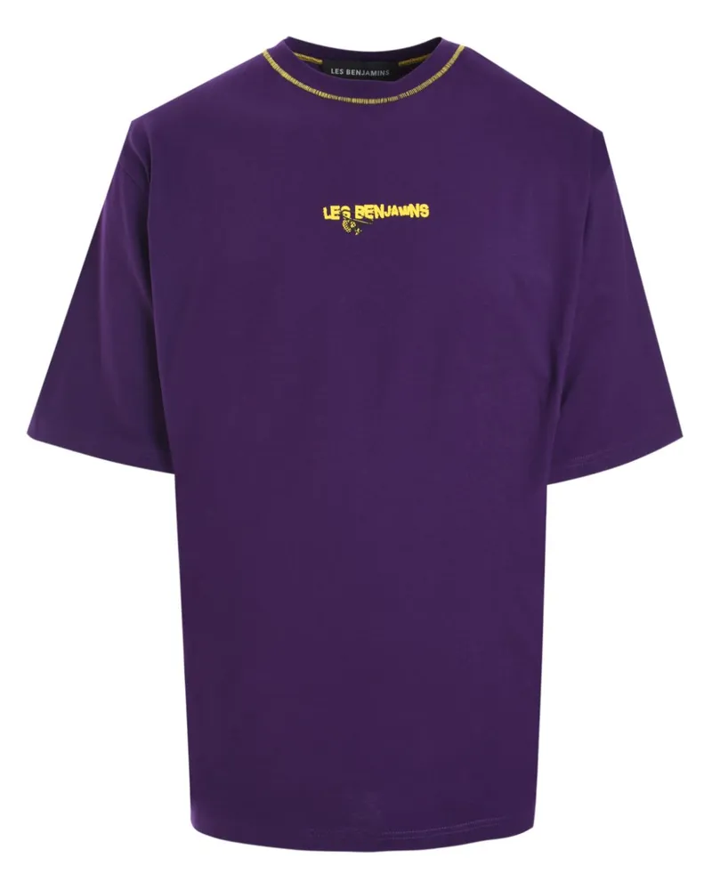 Les Benjamins T-Shirt mit grafischem Print - Violett Violett