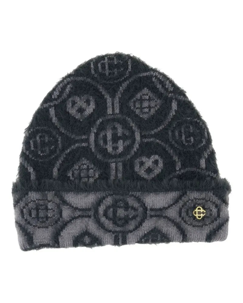 Casablanca Paris Beanie mit Logo-Muster - Grau Grau