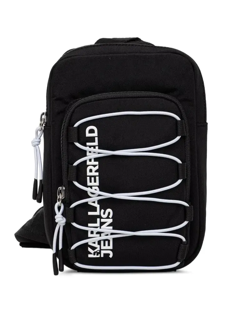 Karl Lagerfeld logo-print bungee-cord belt bag - Schwarz Schwarz