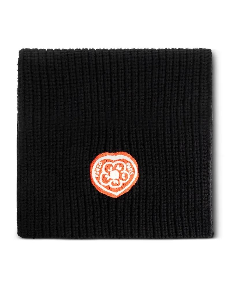 Kenzo Schal mit Logo-Patch - Schwarz Schwarz