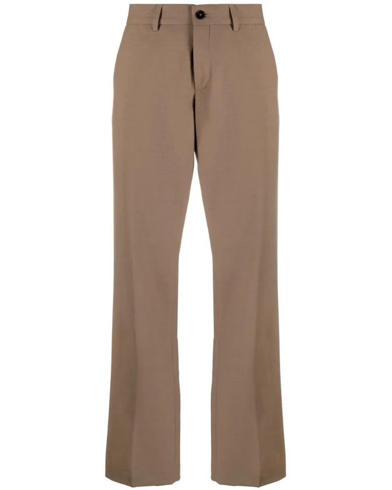 Closed Halbhohe Straight-Leg-Hose - Braun Braun