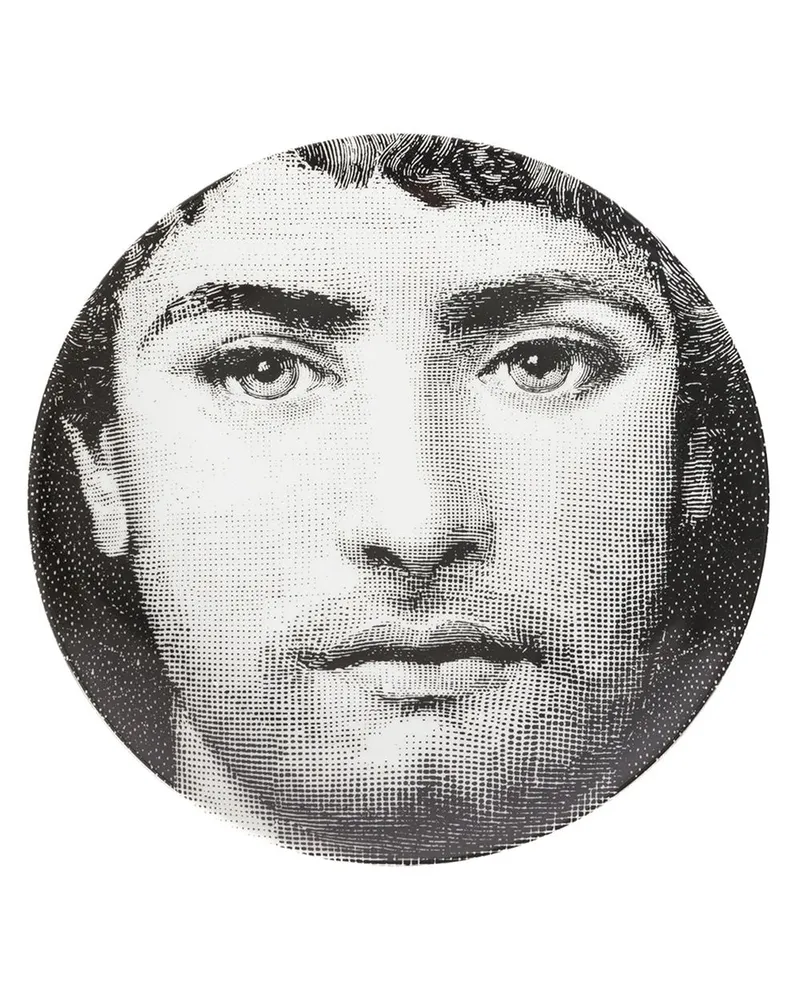 Fornasetti Wandteller mit Gesichts-Print Schwarz