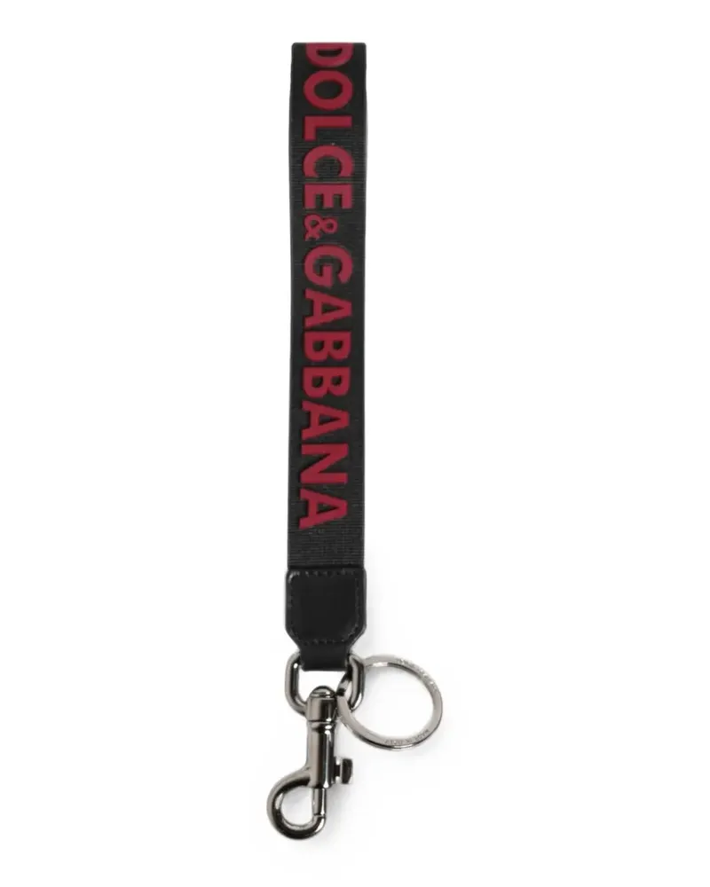 Dolce & Gabbana Schlüsselanhänger mit Logo-Detail - Schwarz Schwarz