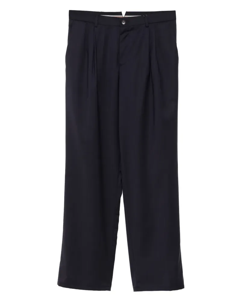 Canali Hose mit Bundfalten - Blau Blau