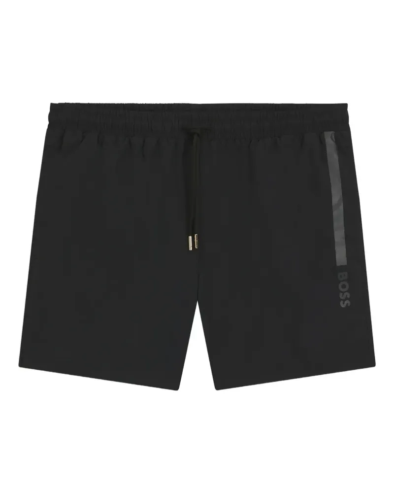 HUGO BOSS Badeshorts mit Streifen - Schwarz Schwarz