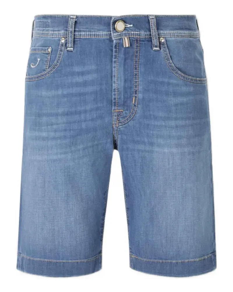 Jacob Cohën logo-patch denim shorts - Blau Blau