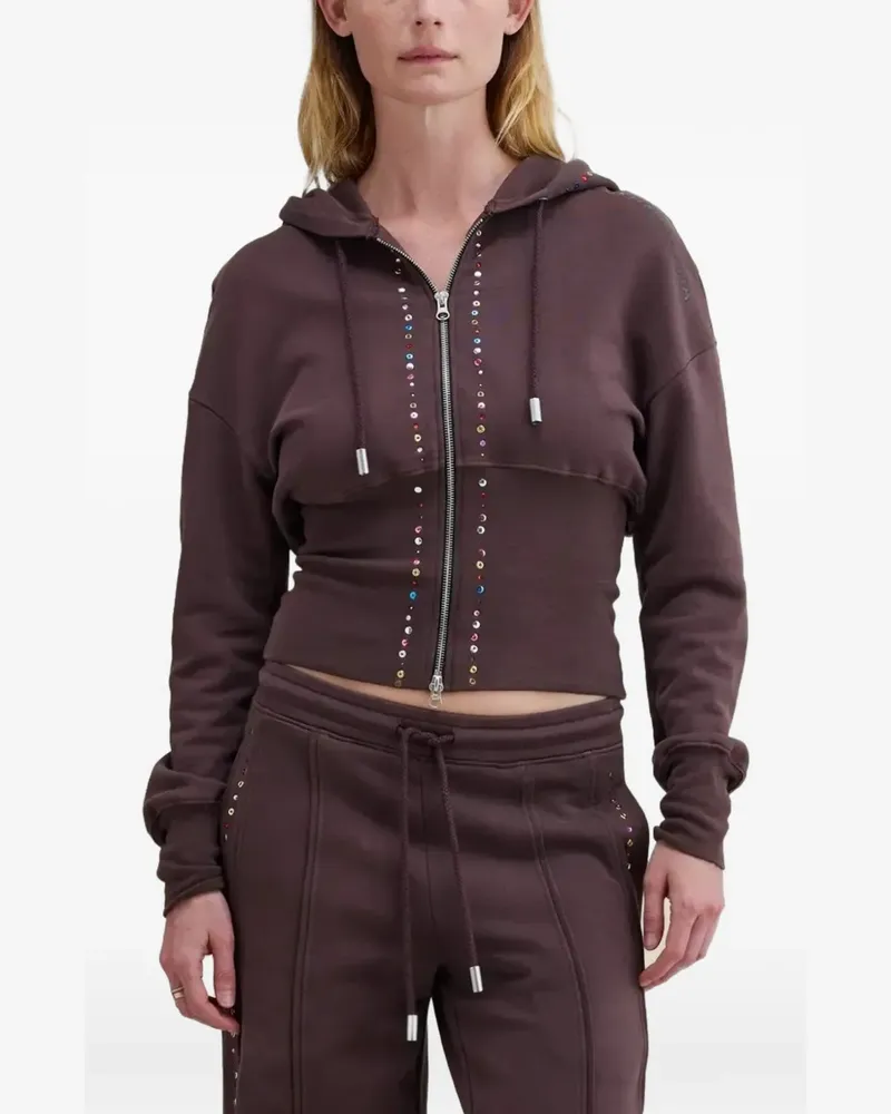 Eckhaus Latta Hoodie mit Nieten - Braun Braun