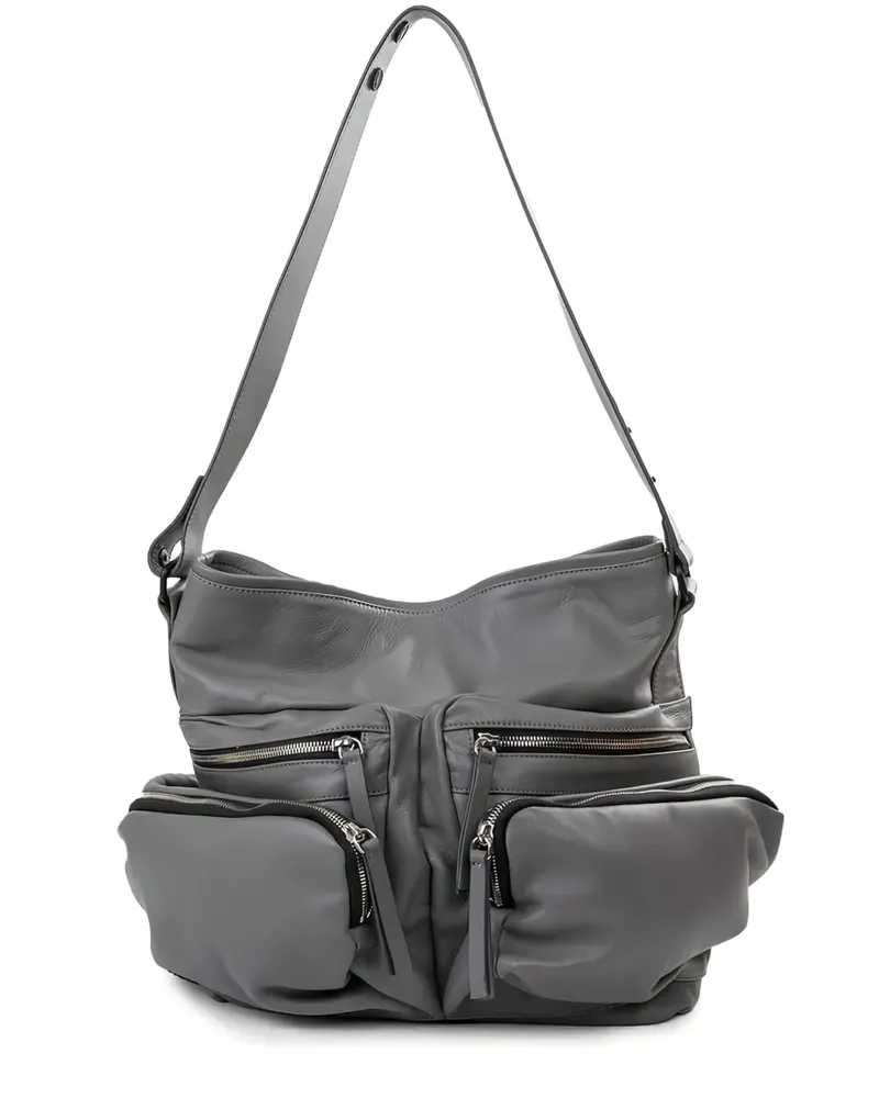 Vic Matié multiple-pocket leather shoulder bag - Grau Grau