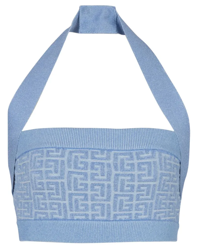 Balmain PB Labyrinthe Monogram Oberteil - Blau Blau