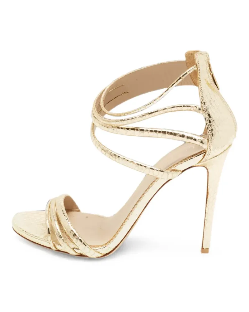 Le Silla snakeskin-embossed ankle-strap sandals - Gold Gold
