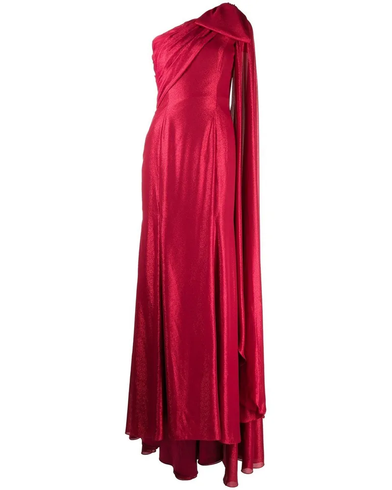 Jenny Packham Imogen One-Shoulder-Robe Rot