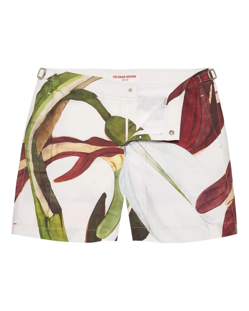 Orlebar Brown Bulldog Badeshorts mit Blumen-Print - Weiß Weiß