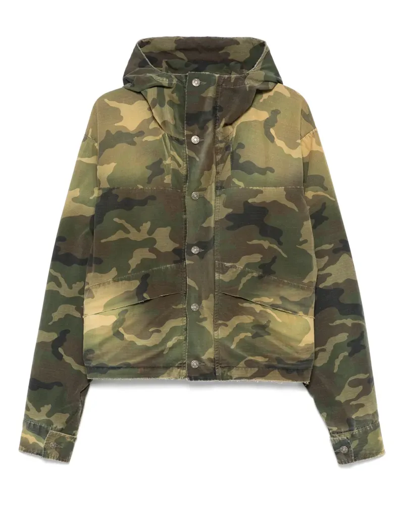 FourTwoFour on Fairfax Cropped-Jacke mit Camouflagemuster - Grün Grün