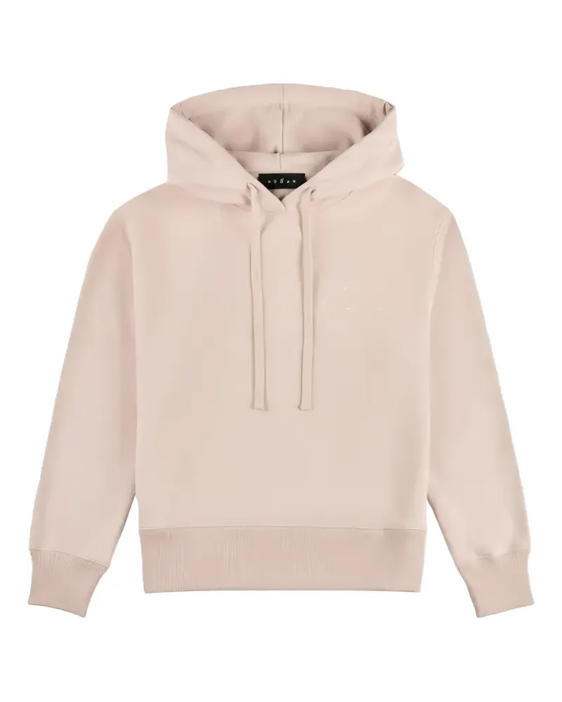Hogan logo-print drawstring hoodie - Nude Nude