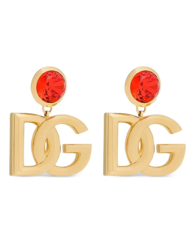 Dolce & Gabbana clip earrings with logo - Gold Gold