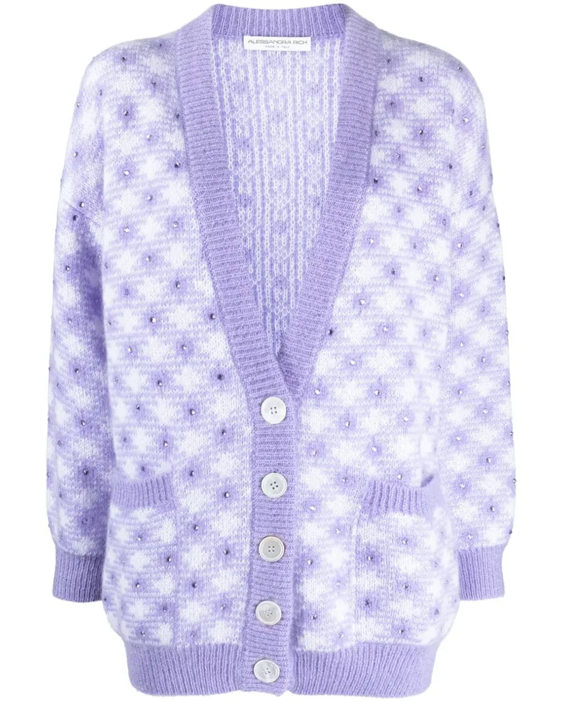 Alessandra Rich Cardigan mit Print - Weiß Weiß