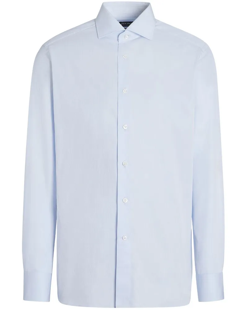 Ermenegildo Zegna Fein gestreiftes Hemd - Blau Blau