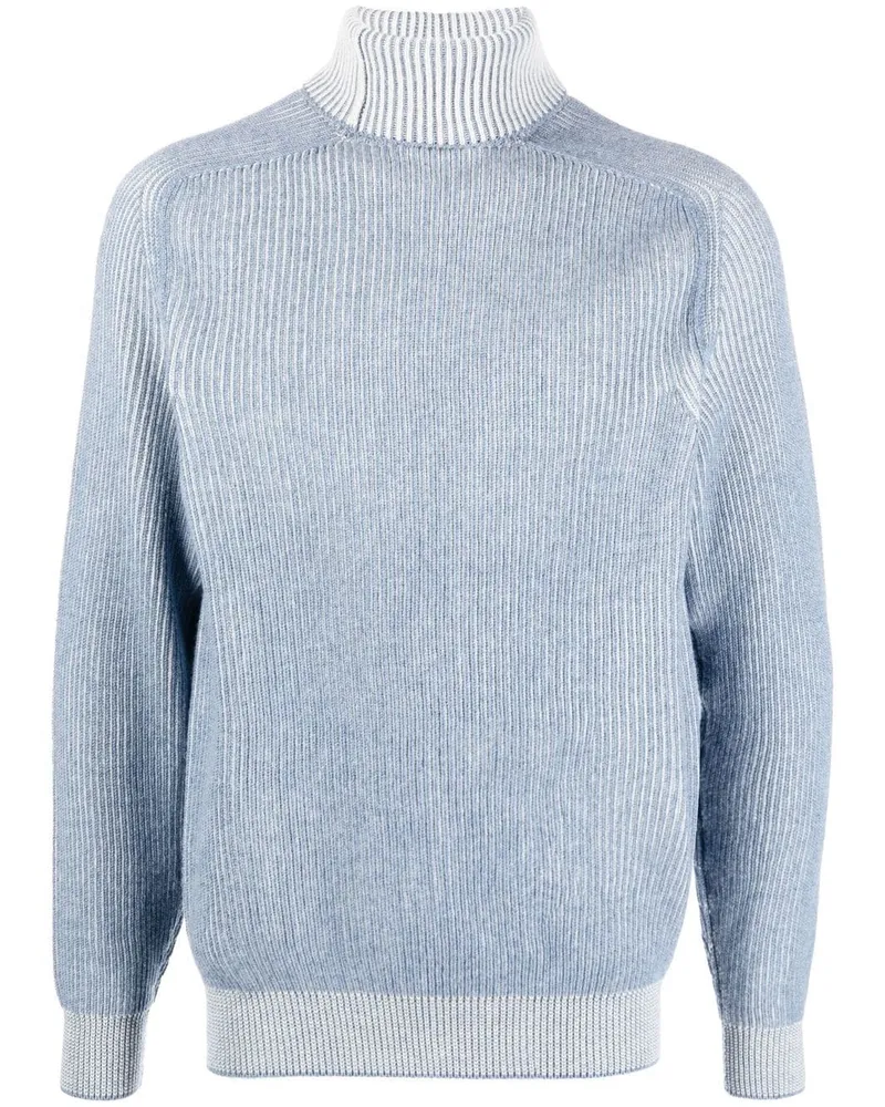 SEASE Kaschmirpullover mit Rollkragen Blau